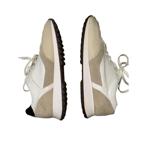 Massimo Dutti Men's White Tan Sneakers Trainers Size 42 or 9 - Picture 4 of 6